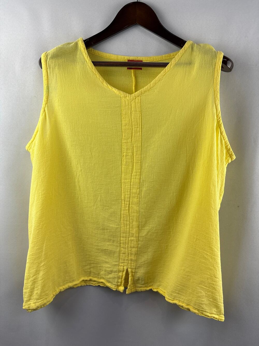Women’s Oh My Gauze! XXL Bright Yellow Sleeveless Blouse